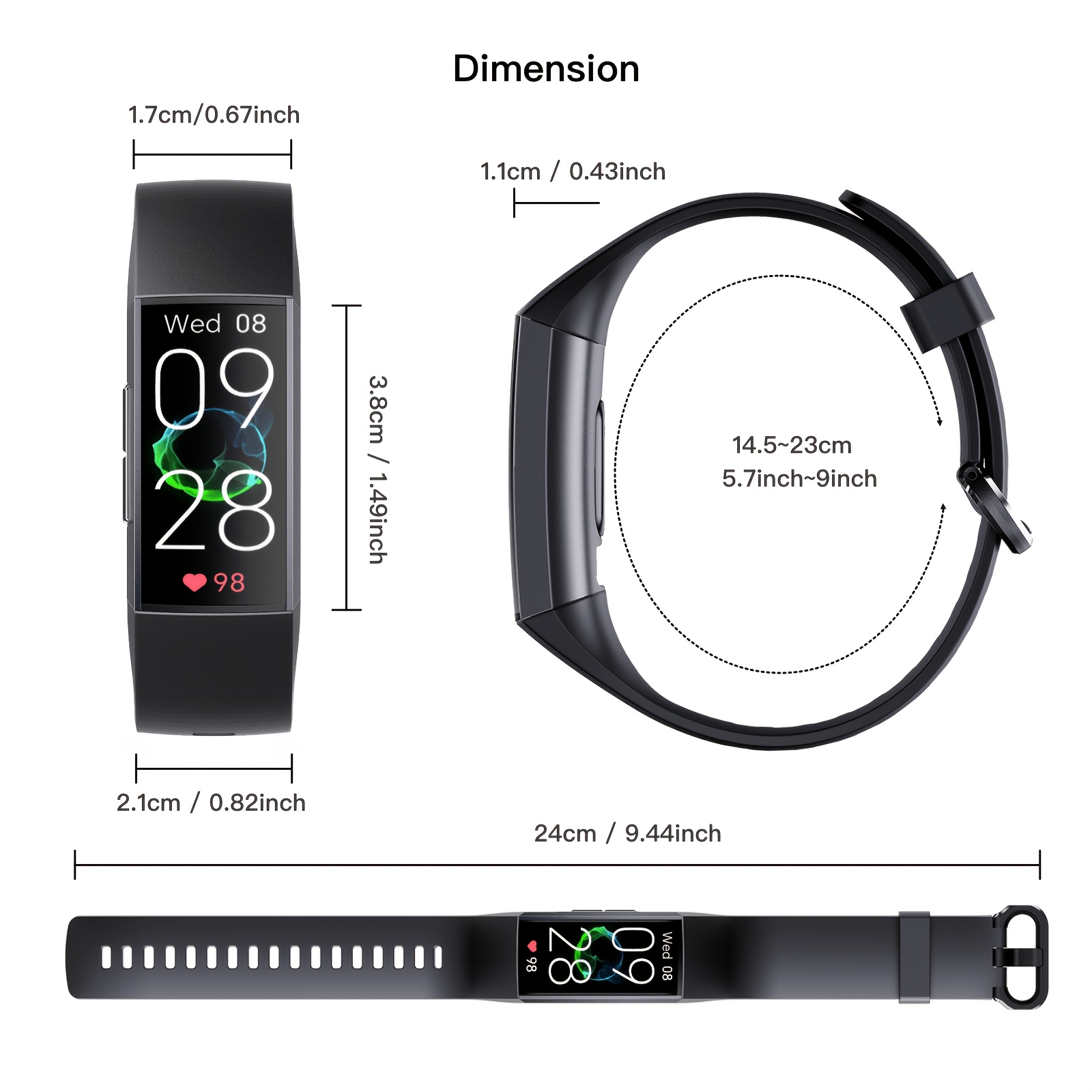 2026 Nieuwe Ultradunne Modieuze Fitnesstracker Slimme Armband voor Mannen, Ultradun Lichaam, Slaapmonitoring, Menstruatiereminder, Oproepreminder, Stappenteller, voor Mannen en Vrouwen, Compatibel met iPhone en Android, Perfect Cadeau - Afbeelding 3