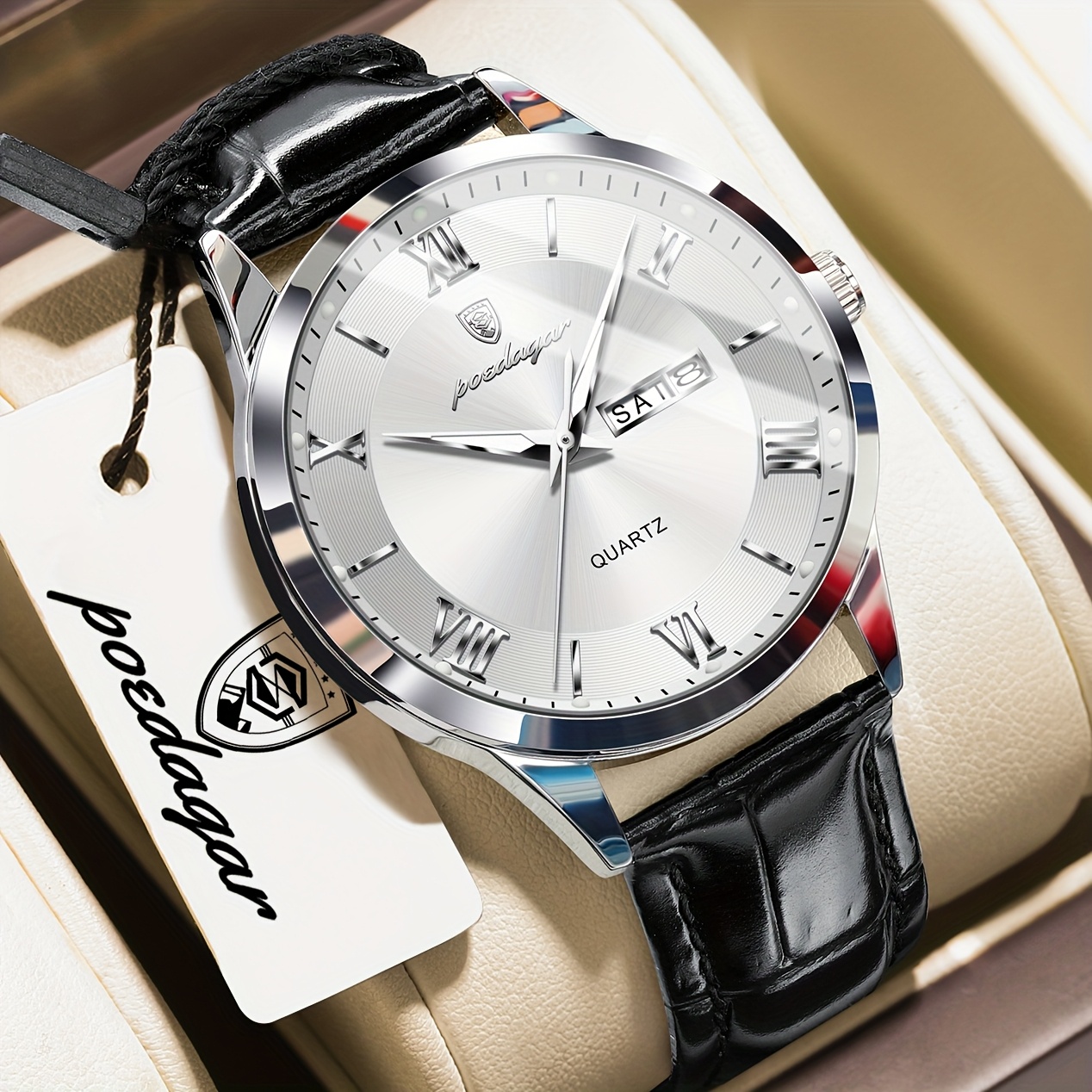 Luxe Zakelijk Herenhorloge met Lichtgevende Waterdichte Kalender, Casual Quartz Herenpolshorloge - Afbeelding 19