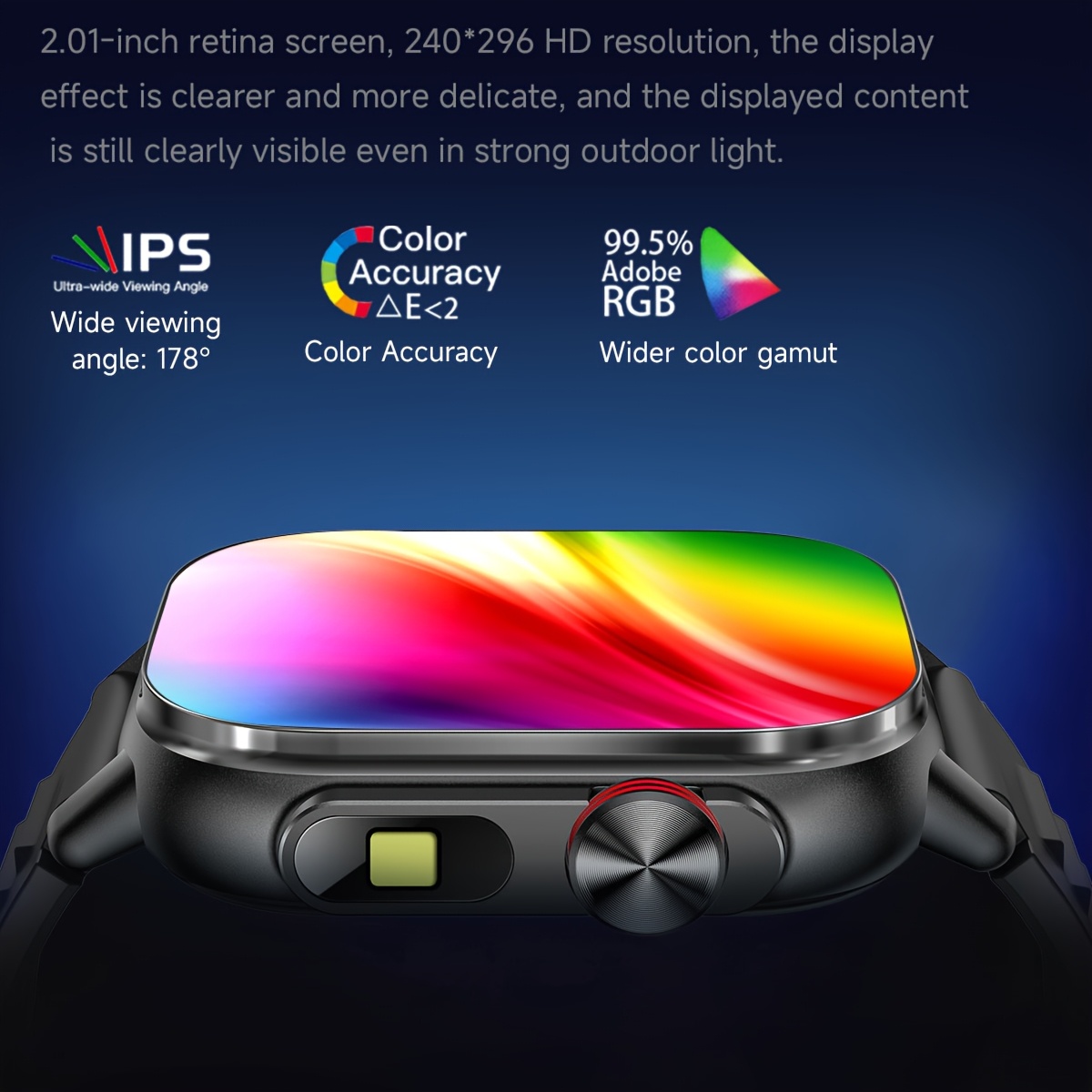 Nieuwe 2.01-inch GPS Smartwatch, GPS Positionering + IPS High-Resolution Display, Draadloze Gespreks Synchronisatie SMS Herinnering, GPS L1+L5 Dual-Frequency Positionering, Kompas, Hoogte, Luchtdruk, Hoge Kwaliteit, 3D Video Wijzerplaat - Afbeelding 13