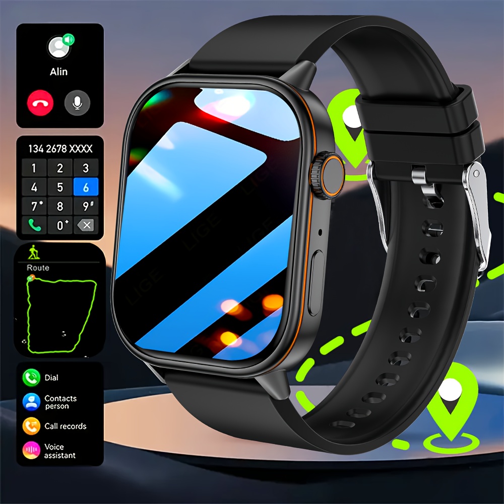 DAORKOW GPS Smartwatch, RVS Outdoor Kompas Sporthorloge, 5,11 cm HD-scherm, 170+ Sportmodi, Track, Draadloos Bellen, USB-opladen, 420mAh Lithium-polymeerbatterij, Unisex - Cadeau voor Valentijnsdag, Moederdag, Vrouwendag, Ramadan, Onafhankelijkheidsdag - Afbeelding 3