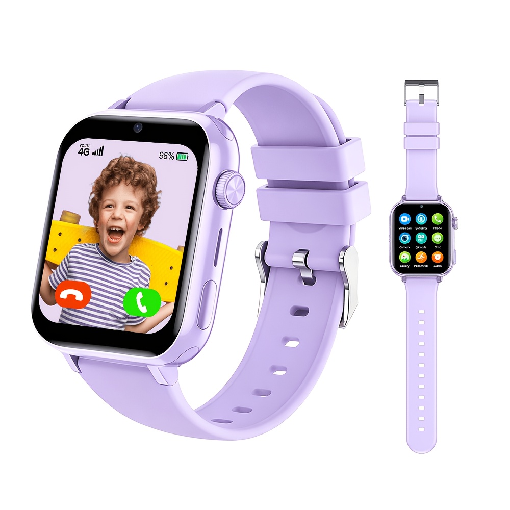 Smartwatch, 4G Telefoonhorloge voor Basisschool- en Middelbare Schoolstudenten, SIM-kaart Plug-In, Tweeweg Video Bellen, SOS Noodoproep, Stappenteller, GPS Locatie Smartwatch - Afbeelding 7