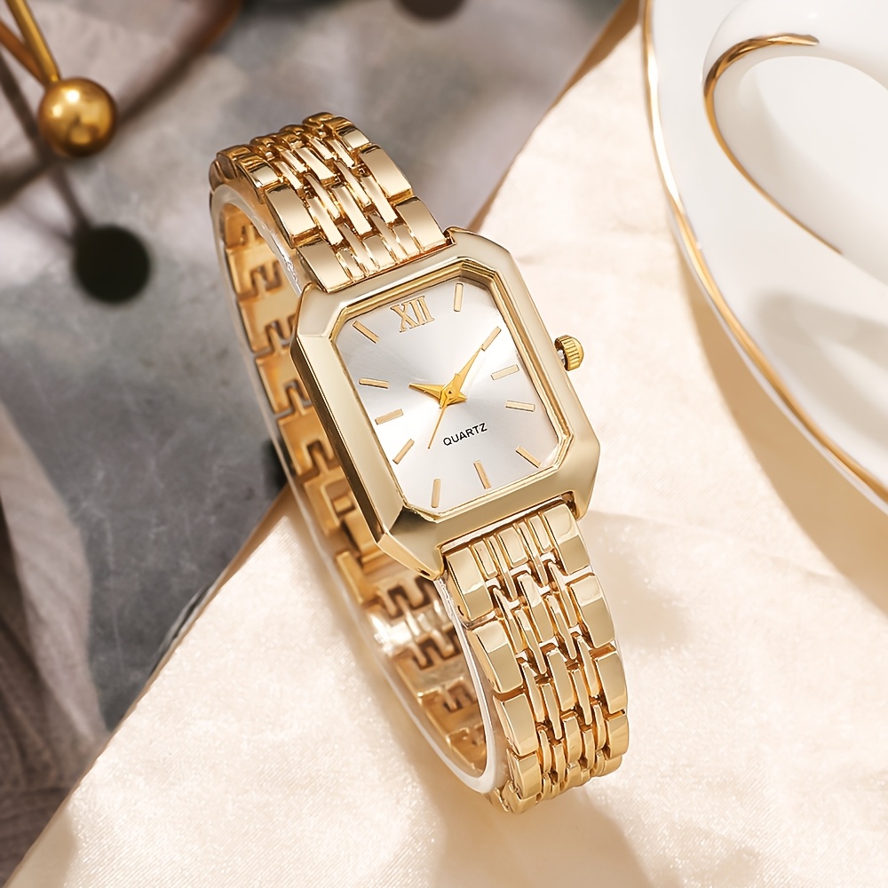 1 Stuks Modieuze Zakelijke Stijl Dames Quartz Horloge, Klassiek Veelzijdig Vierkant Wijzerplaat Dameshorloge, Geselecteerd Thanksgiving Cadeau voor Zussen, Geschikt voor Dagelijks Gebruik - Afbeelding 11