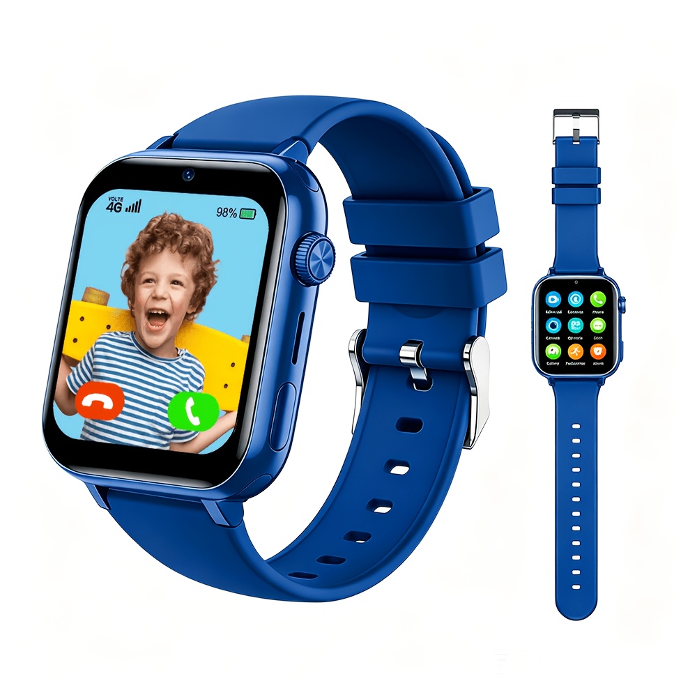 Smartwatch, 4G Telefoonhorloge voor Basisschool- en Middelbare Schoolstudenten, SIM-kaart Plug-In, Tweeweg Video Bellen, SOS Noodoproep, Stappenteller, GPS Locatie Smartwatch - Afbeelding 3