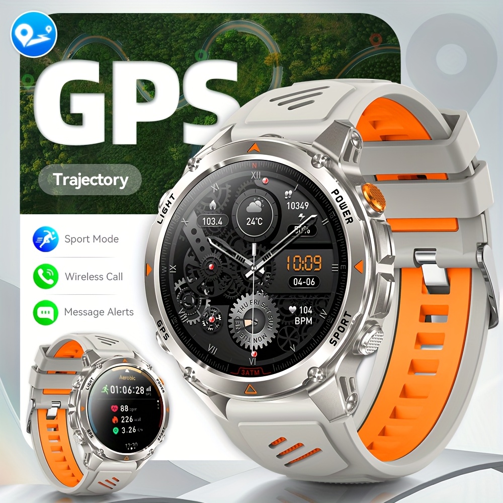 Heren Outdoor Smartwatch, GPS Nauwkeurige Positionering, Ingebouwd Kompas, LED Licht, 3ATM, Ondersteunt 100+ Sportmodi, Draadloze Gesprekken, Multimedia Informatie Weergave, Meerdere Weersmodi, Outdoor Avontuur Smart Armband, Metalen Behuizing Ontwerp - Afbeelding 10