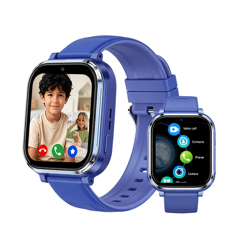 Smartwatch, 4G Student Smartwatch, Video- en spraakgesprekken en SOS noodoproep, GPS nauwkeurige positionering, ouderlijk toezicht app, wekker, rekenmachine, kalender, tiener smartwatch, geschikt voor jongens en meisjes van 4 jaar - Afbeelding 9