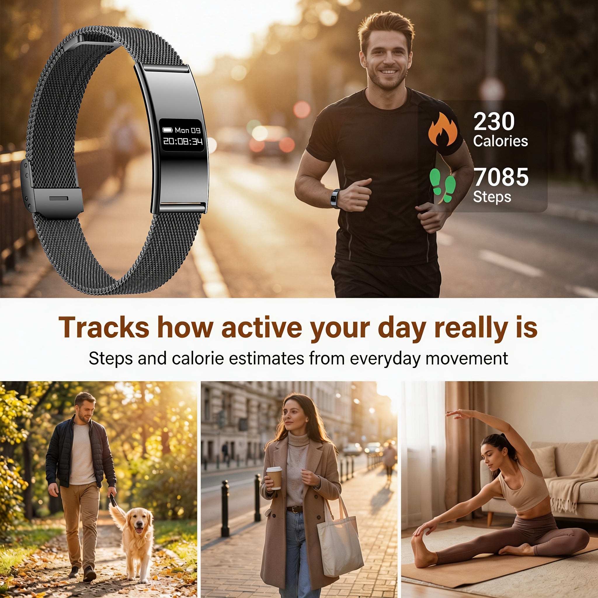 Geef je goede vriend een ultradunne smartwatch met een 2,8 mm ultradunne behuizing, IPX8, multifunctionele stappenteller, slaapmonitoring, menstruatieherinnering, schudden en foto's maken, geschikt voor iPhone/Android-systemen, elegant, modieus, intelligent, voortreffelijk en mooi - Afbeelding 12