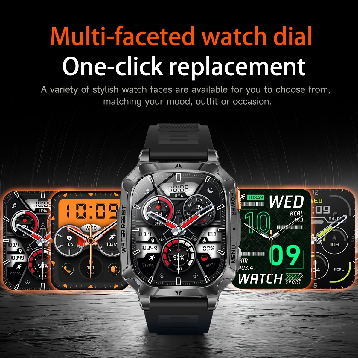 Heren Sport Smartwatch met 1400mAh Batterij & 120 Dagen Standby, 5.11cm Full-Touch HD Scherm, Dual-Color SOS LED Zaklamp (Rood+Wit), 120+ Sportmodi, IPX8 Waterdicht, Cadeau voor Hem - Afbeelding 13