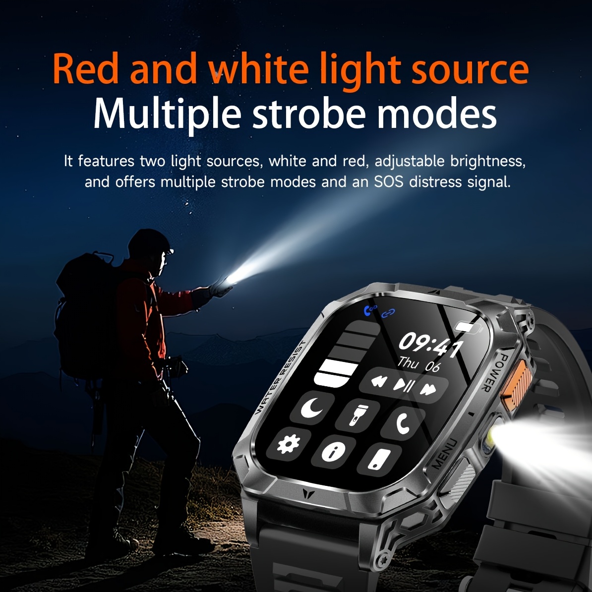 2026 Nieuwe Smartwatch, Ingebouwde 5 stuks Wijzerplaten, Duurzaam, 1400mAh Grote Capaciteit Batterij, Herenhorloge, 100 Dagen Ultra-Lange Standby, 2.01-Inch Full Touch HD Scherm, Heren Sport Fitness Horloge, IPX8 Waterdicht - Afbeelding 9