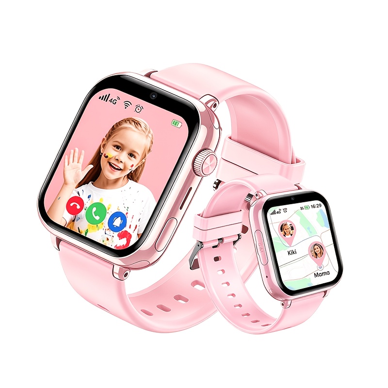 Kinder Smartwatch 4G Smartwatch LTE, GPS-tracker, Videogesprek, SOS-knop, Spraakchat, Schoolmodus, Stappenteller, Wekker, Spelletjes, Roze, Paars, Blauw, Zwart, Cadeau voor Meisjes Jongens - Afbeelding 7