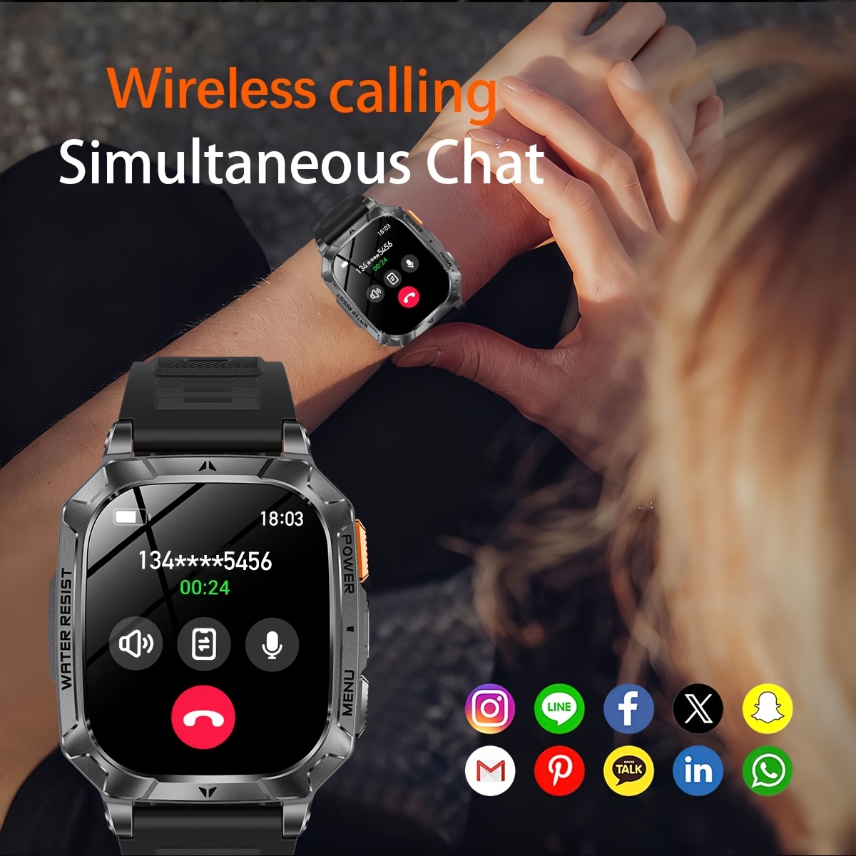 2026 Nieuwe Smartwatch, Ingebouwde 5 stuks Wijzerplaten, Duurzaam, 1400mAh Grote Capaciteit Batterij, Herenhorloge, 100 Dagen Ultra-Lange Standby, 2.01-Inch Full Touch HD Scherm, Heren Sport Fitness Horloge, IPX8 Waterdicht - Afbeelding 4