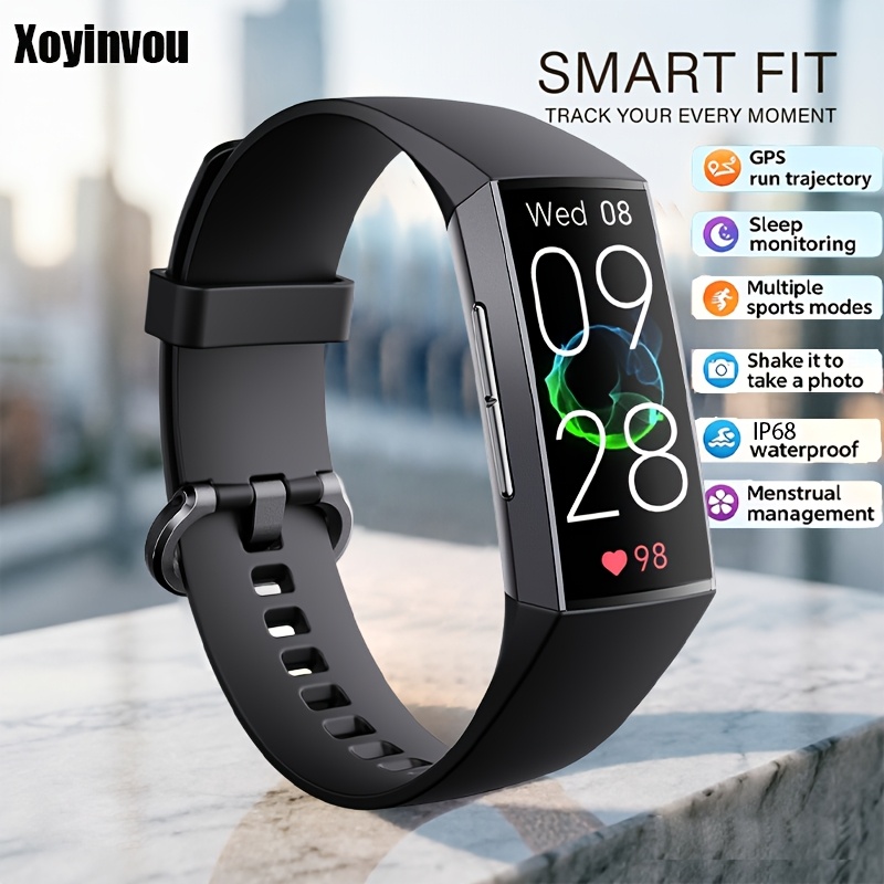2026 Nieuwe Ultradunne Modieuze Fitnesstracker Slimme Armband voor Mannen, Ultradun Lichaam, Slaapmonitoring, Menstruatiereminder, Oproepreminder, Stappenteller, voor Mannen en Vrouwen, Compatibel met iPhone en Android, Perfect Cadeau