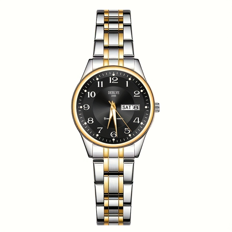 DEBLVE Dames Ultra-Dunne Roestvrijstalen Quartz Horloge - Stijlvol, Lichtgewicht, IPX7 met Kalender, Luminous Dagweergave en Roestvrijstalen Band - Perfect voor Casual Wear, DEBLVE - Afbeelding 5