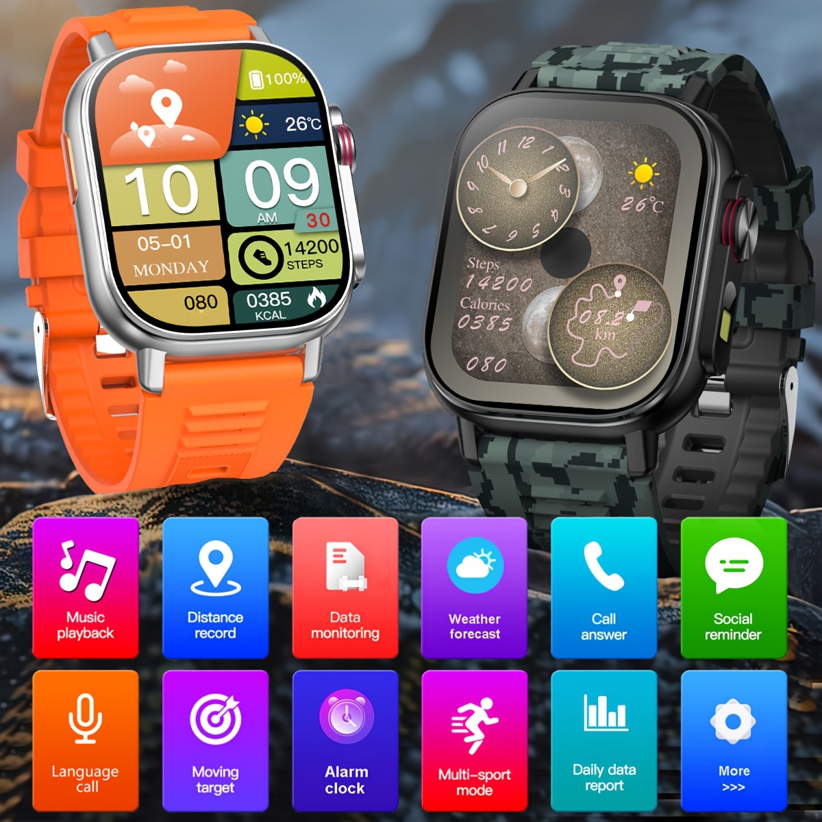 Nieuwe 2.01-inch GPS Smartwatch, GPS Positionering + IPS High-Resolution Display, Draadloze Gespreks Synchronisatie SMS Herinnering, GPS L1+L5 Dual-Frequency Positionering, Kompas, Hoogte, Luchtdruk, Hoge Kwaliteit, 3D Video Wijzerplaat - Afbeelding 12