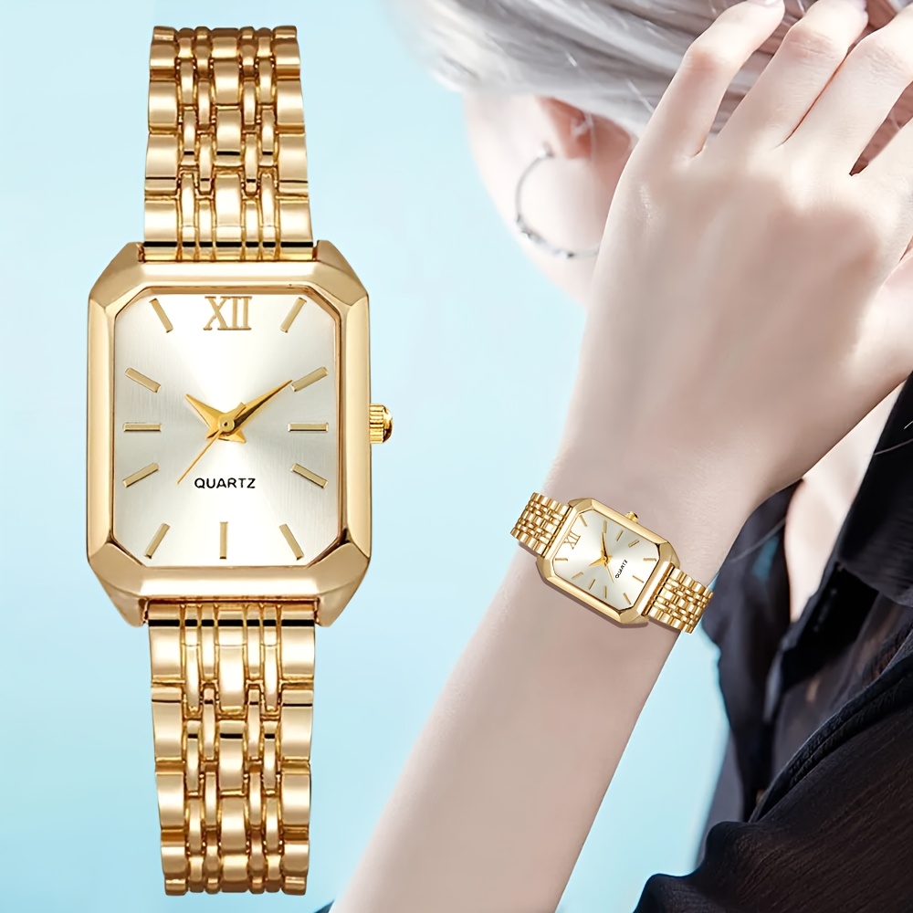 1 Stuks Modieuze Zakelijke Stijl Dames Quartz Horloge, Klassiek Veelzijdig Vierkant Wijzerplaat Dameshorloge, Geselecteerd Thanksgiving Cadeau voor Zussen, Geschikt voor Dagelijks Gebruik - Afbeelding 3