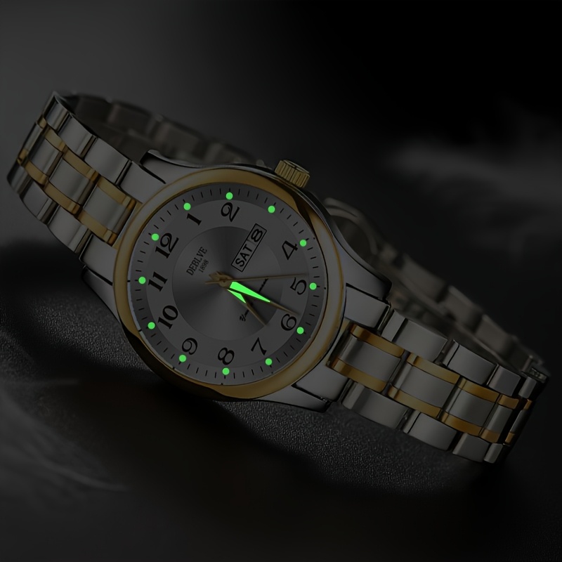 DEBLVE Dames Ultra-Dunne Roestvrijstalen Quartz Horloge - Stijlvol, Lichtgewicht, IPX7 met Kalender, Luminous Dagweergave en Roestvrijstalen Band - Perfect voor Casual Wear, DEBLVE - Afbeelding 8