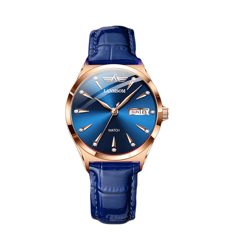 1 Nieuwe Stijlvolle en Casual PU-leren Trendy, Elegante, Verfijnde, Simpele en Veelzijdige Zakelijke Dameshorloge met Quartz. Toont Weekdag, Datum en is een Ideale Cadeaukeuze voor Verjaardagen, Feestdagen, Jubilea, of als Cadeau voor Jezelf, Familie, Geliefden of Vrienden - Afbeelding 5