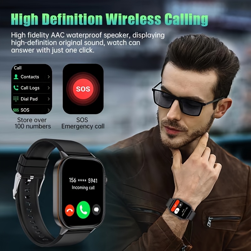 DAORKOW GPS Smartwatch, RVS Outdoor Kompas Sporthorloge, 5,11 cm HD-scherm, 170+ Sportmodi, Track, Draadloos Bellen, USB-opladen, 420mAh Lithium-polymeerbatterij, Unisex - Cadeau voor Valentijnsdag, Moederdag, Vrouwendag, Ramadan, Onafhankelijkheidsdag - Afbeelding 6
