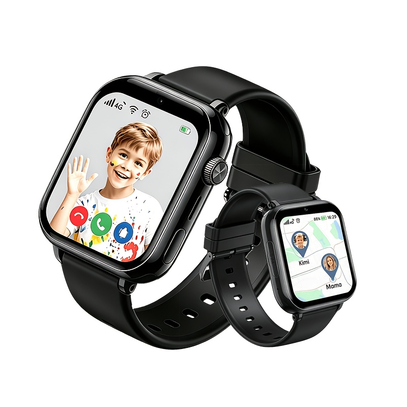 Kinder Smartwatch 4G Smartwatch LTE, GPS-tracker, Videogesprek, SOS-knop, Spraakchat, Schoolmodus, Stappenteller, Wekker, Spelletjes, Roze, Paars, Blauw, Zwart, Cadeau voor Meisjes Jongens - Afbeelding 5
