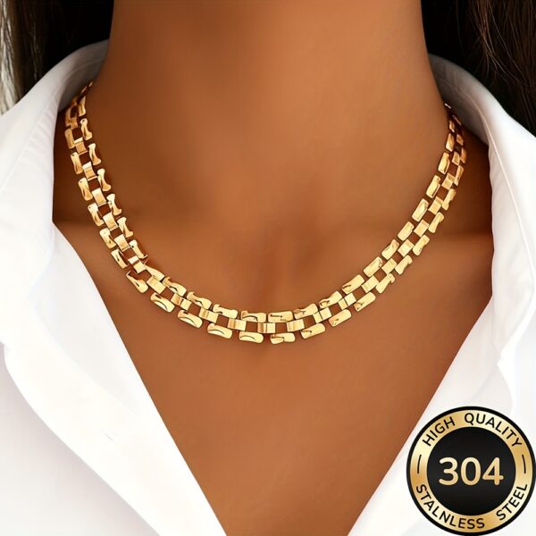 Hoogwaardige Roestvrijstalen Gouden Ketting, Vervaagbestendig, Eenvoudig en Elegant, Modieuze Damesketting voor Dagelijks Gebruik of Feesten, Damesmode Sieraden, Verfijnd Cadeau voor Vrouwen
