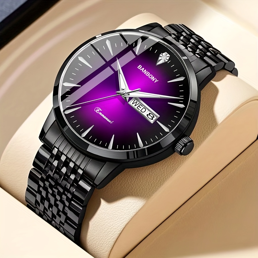 Nieuwe Banbony Unisex Roestvrijstalen Quartz Horloge met Strass-accenten, Waterbestendig IPX7, Strakke HD-wijzerplaat, Datumweergave, Goudkleurige Afwerking - Ideaal voor Vrijetijdskleding, Feestjes en Cadeaus - Afbeelding 16