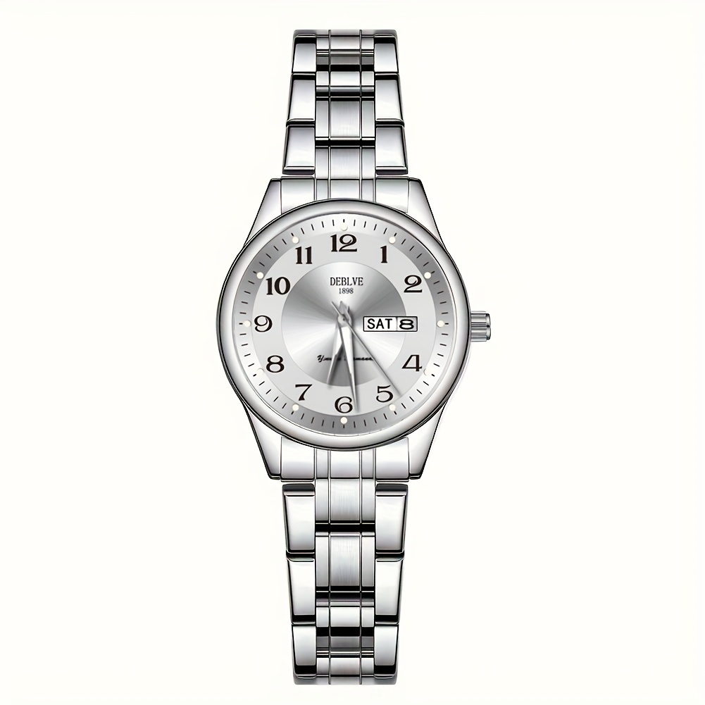 DEBLVE Dames Ultra-Dunne Roestvrijstalen Quartz Horloge - Stijlvol, Lichtgewicht, IPX7 met Kalender, Luminous Dagweergave en Roestvrijstalen Band - Perfect voor Casual Wear, DEBLVE - Afbeelding 13