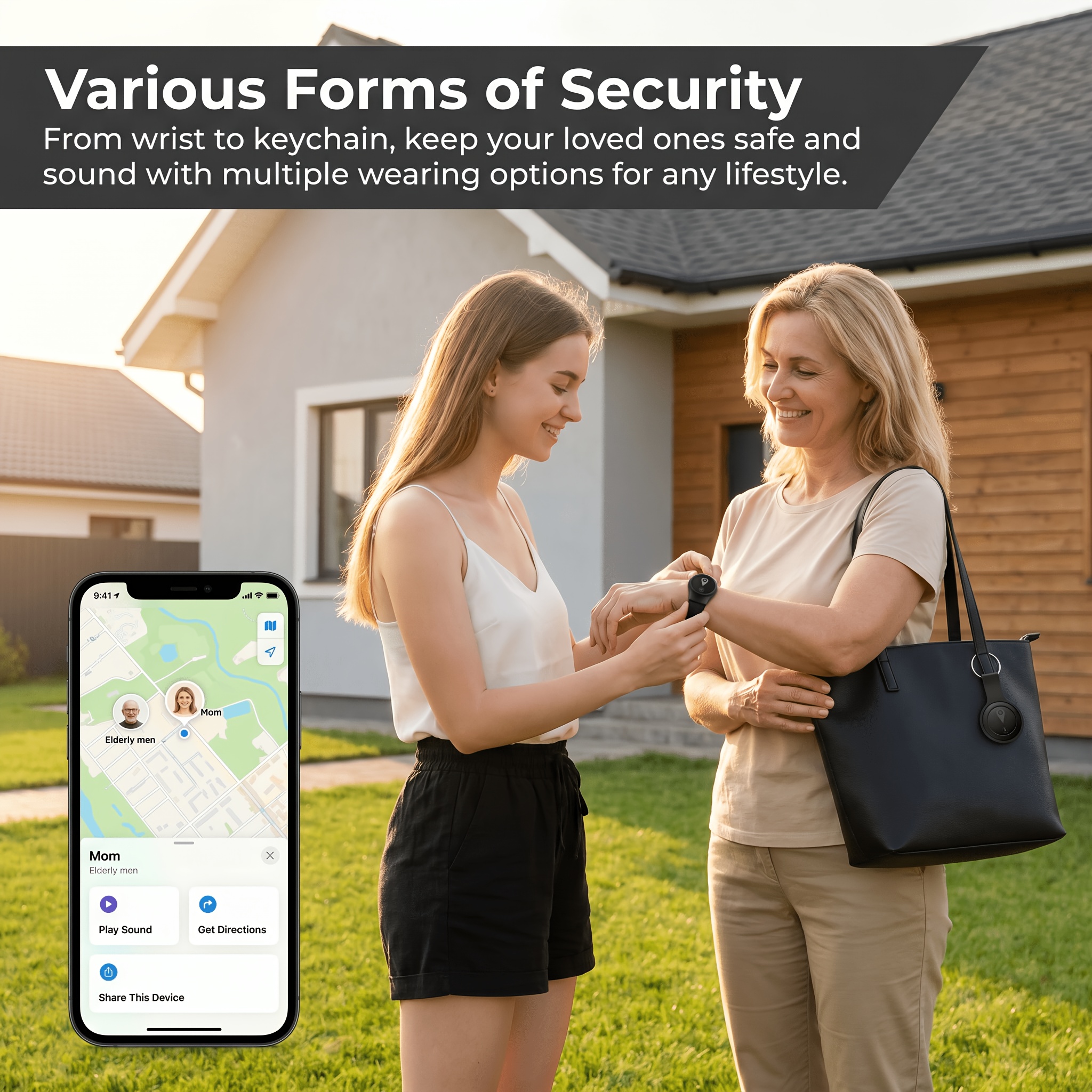 Real-time GPS-trackingapparaat specifiek ontworpen voor senioren - Compatibel met iOS en Android, inclusief draagbare polsband en sleutelhangerhouder, wereldwijde anti-verlies apparaat, geen maandelijkse kosten of SIM-kaart vereist, geschikt voor senioren en andere items. - Afbeelding 6
