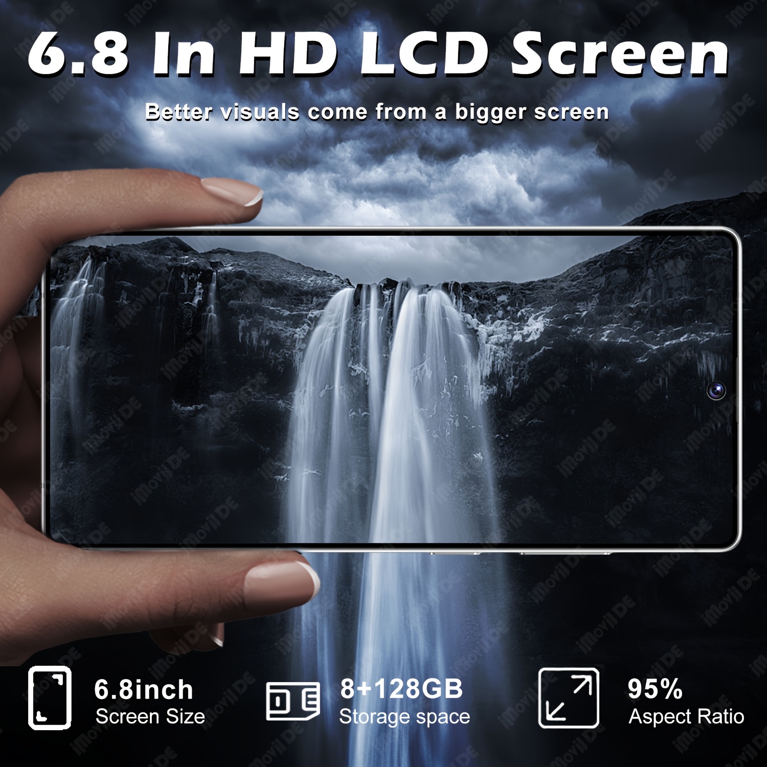 Ultra 2026 5G Ontgrendelde Mobiele Telefoon, 6.8 Inch HD Display, 8GB RAM 128GB ROM, Dual Network Dual SIM, HD Camera aan de Voorkant & Achterkant, Face ID, Ingebouwde Stylus, Type-C Oplader, Wi-Fi Hotspot, Volledige Uitbreidingen, Cadeaukeuze voor Alle Gelegenheden - Afbeelding 2