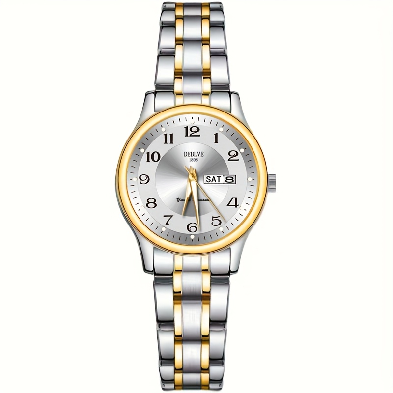 DEBLVE Dames Ultra-Dunne Roestvrijstalen Quartz Horloge - Stijlvol, Lichtgewicht, IPX7 met Kalender, Luminous Dagweergave en Roestvrijstalen Band - Perfect voor Casual Wear, DEBLVE - Afbeelding 9
