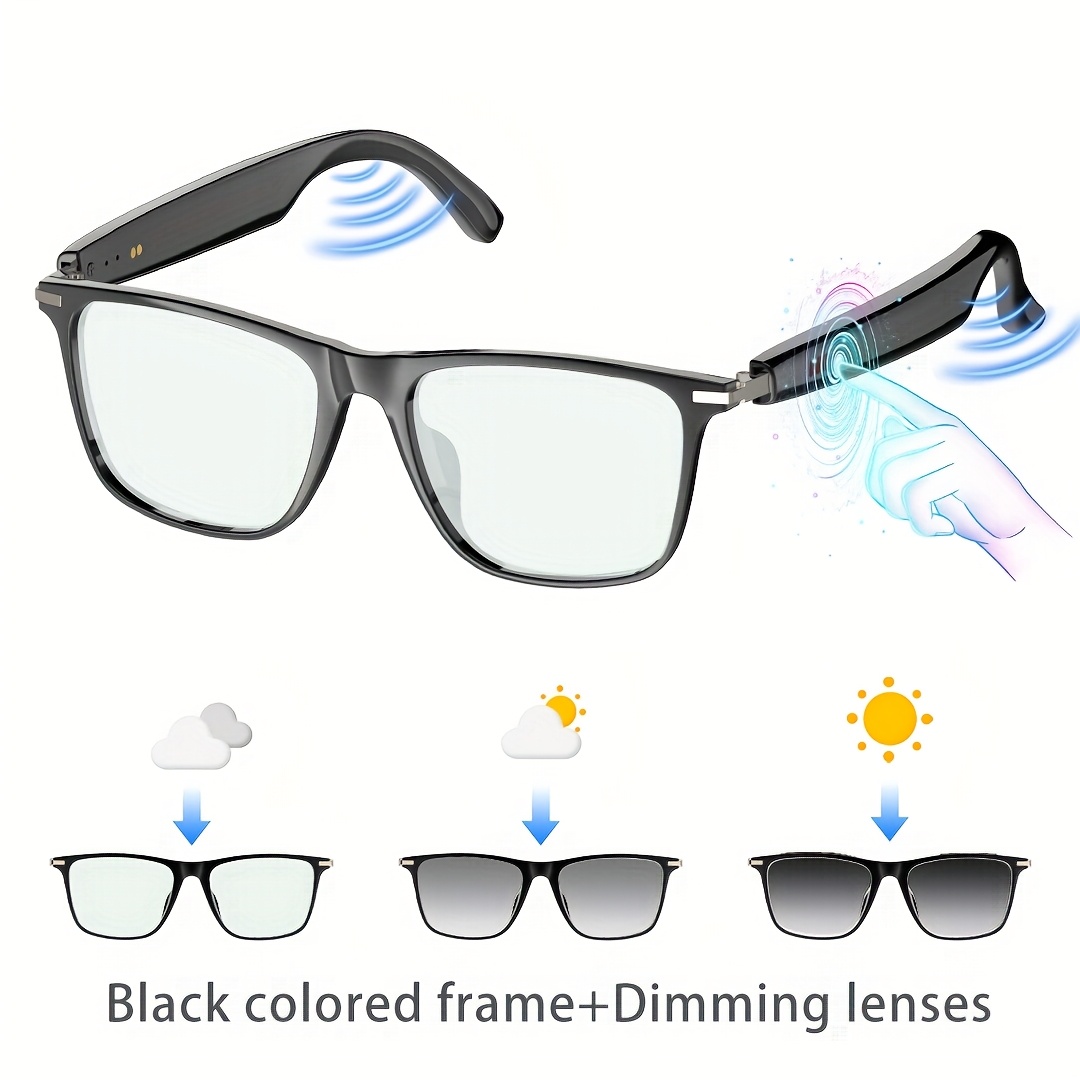 Slimme AI Fotochrome Bril, Ondersteunt Voice Assistant, Voice Recording/Vertaling/Draadloos Bellen, Nieuwe AI Fashion Slimme Bril, AI Dialogue/Lichtgewicht, Slimme Bril voor Mannen en Vrouwen, Kerstcadeau/Verjaardagsfeest/Holiday Cadeau - Afbeelding 5