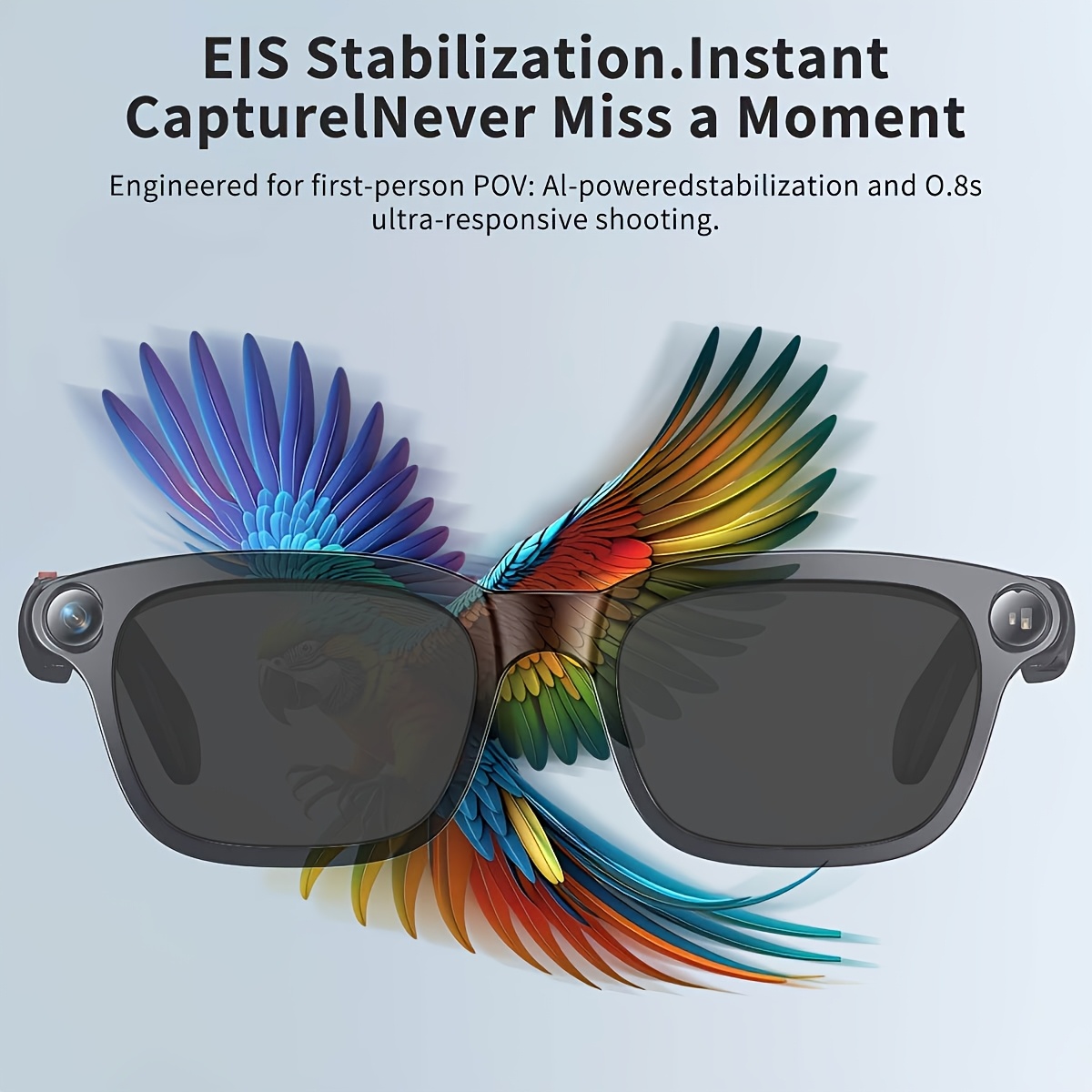PEJE Slimme Bril met 800W Camera Compatibel voor Realtime Vertaling, AI Spraakassistent, Draadloos Bellen/Simultaan Tolken, Draadloos 5.4, Groot Geheugen, Spraak- & Ruisonderdrukking voor Reizen, Vloggen, Cadeaus - Afbeelding 10