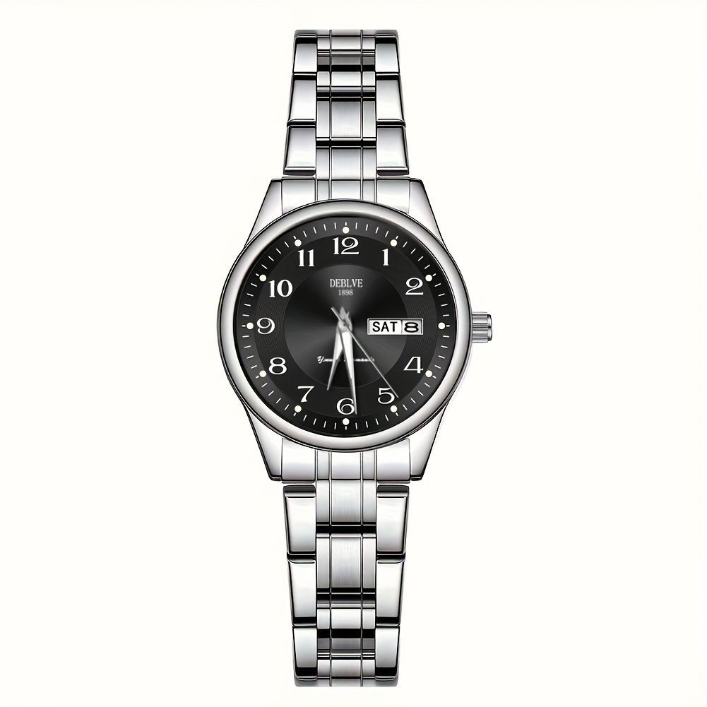 DEBLVE Dames Ultra-Dunne Roestvrijstalen Quartz Horloge - Stijlvol, Lichtgewicht, IPX7 met Kalender, Luminous Dagweergave en Roestvrijstalen Band - Perfect voor Casual Wear, DEBLVE - Afbeelding 11