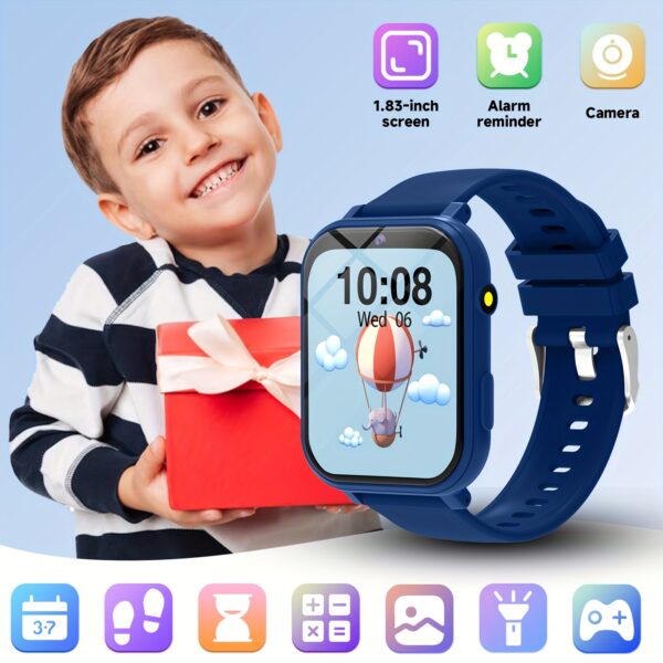 Smartwatch voor Kinderen - Educatief Spelhorloge met 18 Ingebouwde Games, Camera, Video-opname, Muziekafspelen, Stappenteller, Wekker, Zaklampje – Het Perfecte Cadeau voor Tieners en Kinderen, Leuk Lerend Gadget, Activiteiten Tracker Voor Kids, Kleurrijk Horloge Verwarmd Draagcomfort Stevige Constructie Multifunctionele Accessoire Schoolleeftijd