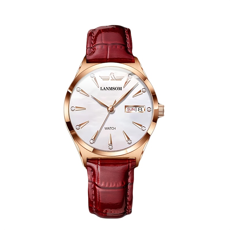 1 Nieuwe Stijlvolle en Casual PU-leren Trendy, Elegante, Verfijnde, Simpele en Veelzijdige Zakelijke Dameshorloge met Quartz. Toont Weekdag, Datum en is een Ideale Cadeaukeuze voor Verjaardagen, Feestdagen, Jubilea, of als Cadeau voor Jezelf, Familie, Geliefden of Vrienden - Afbeelding 9