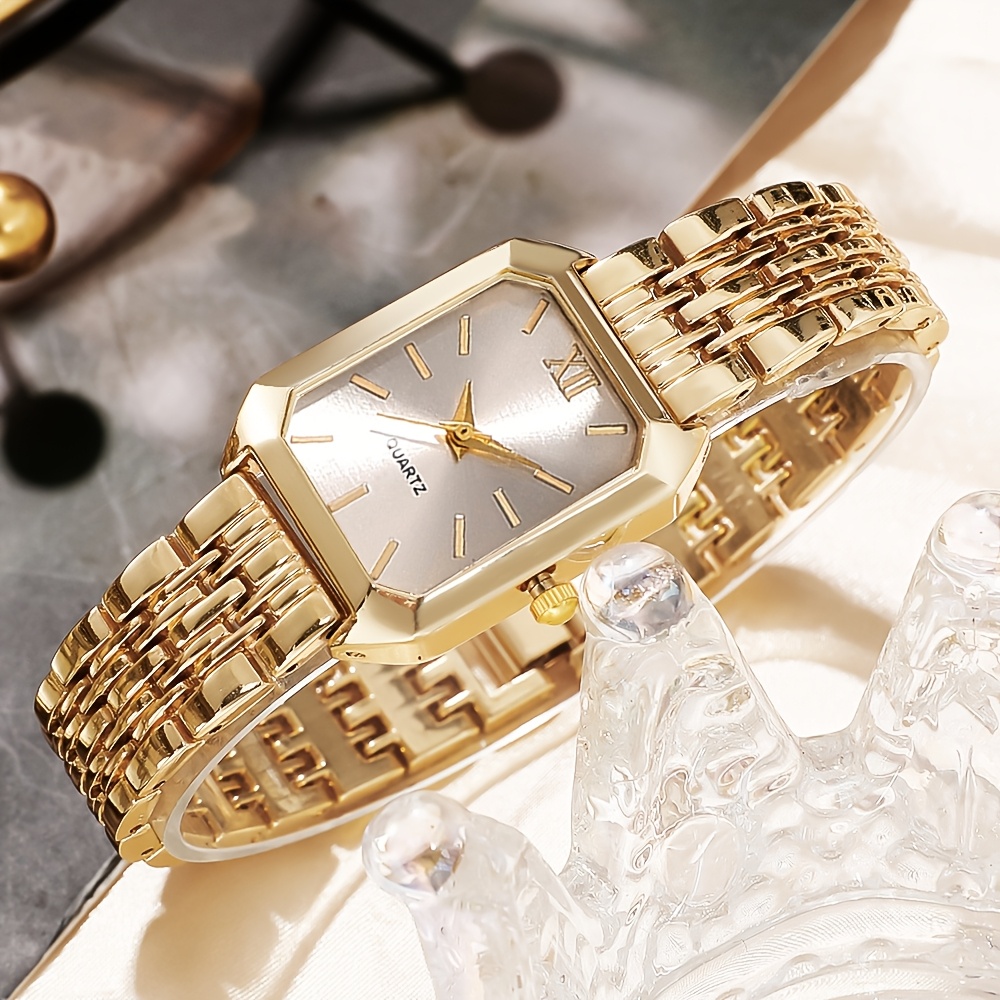 1 Stuks Modieuze Zakelijke Stijl Dames Quartz Horloge, Klassiek Veelzijdig Vierkant Wijzerplaat Dameshorloge, Geselecteerd Thanksgiving Cadeau voor Zussen, Geschikt voor Dagelijks Gebruik - Afbeelding 12