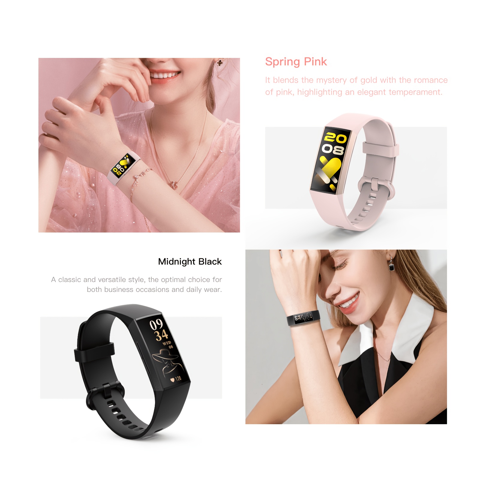 2026 Nieuwe Ultradunne Modieuze Fitnesstracker Slimme Armband voor Mannen, Ultradun Lichaam, Slaapmonitoring, Menstruatiereminder, Oproepreminder, Stappenteller, voor Mannen en Vrouwen, Compatibel met iPhone en Android, Perfect Cadeau - Afbeelding 2