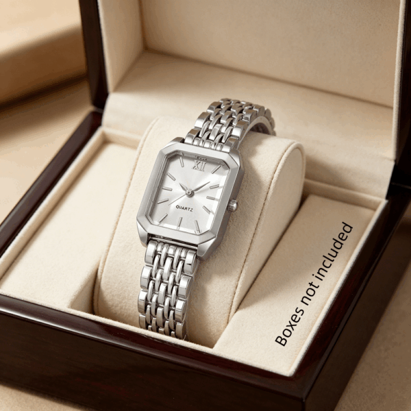 1 stuks Dames Modieus Luxe Vierkante Handwijzer Quartz Horloge - Perfect voor het Koppelen van Jurken of Dagelijks Gebruik, Creëert een Verfijnde Look, Ideaal Cadeau voor Vrouwen, Moeders, Vriendinnen, Geliefden en Familie