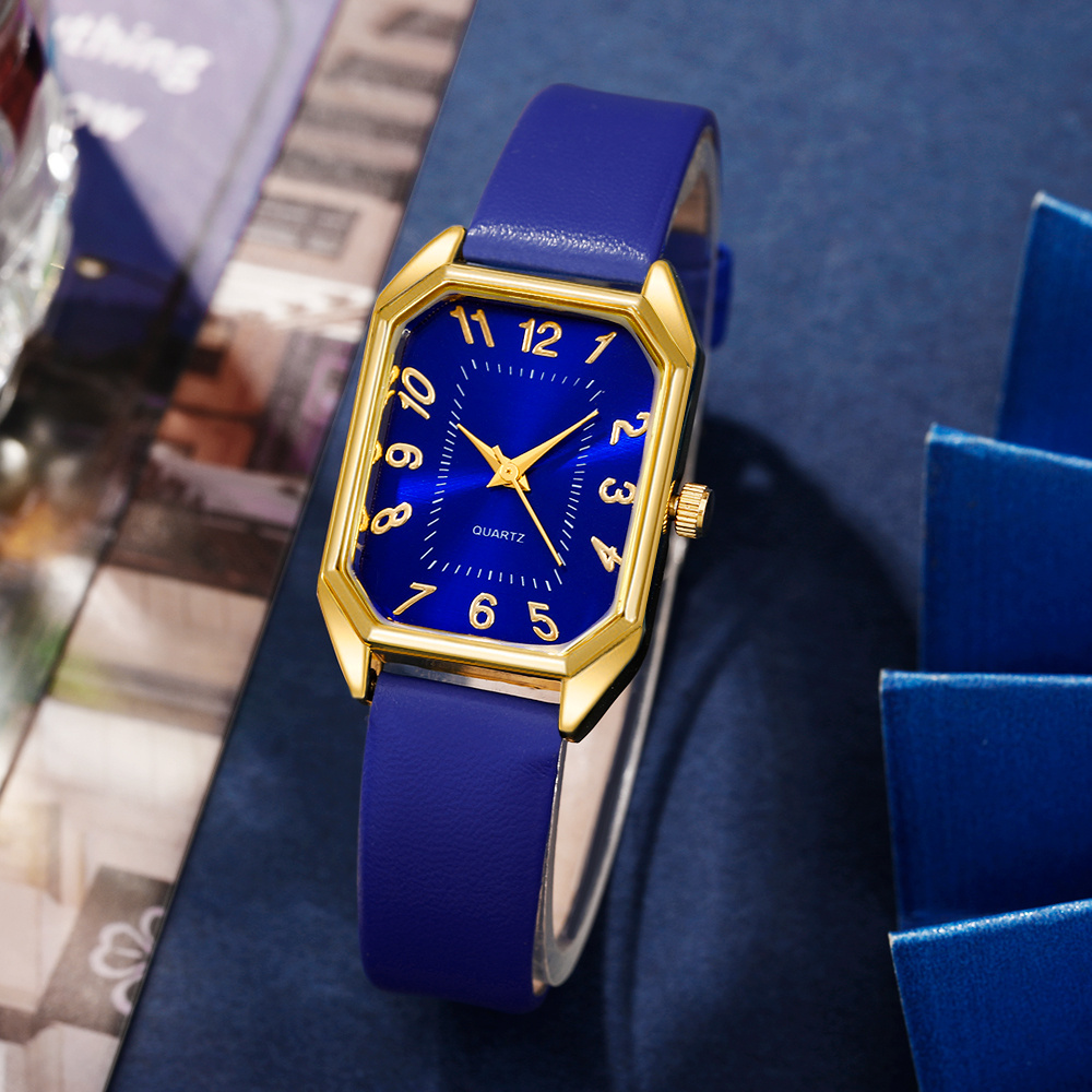 5-delige set, damesmode retro rechthoekig quartz horloge en mode sieraden set, dames hoogwaardige horloge set, gloednieuwe presentatie, vooral geschikt voor Moederdag, Valentijnsdag, Ramadan, verjaardag, Kerstmis, Nieuwjaar, bruiloft - Afbeelding 5