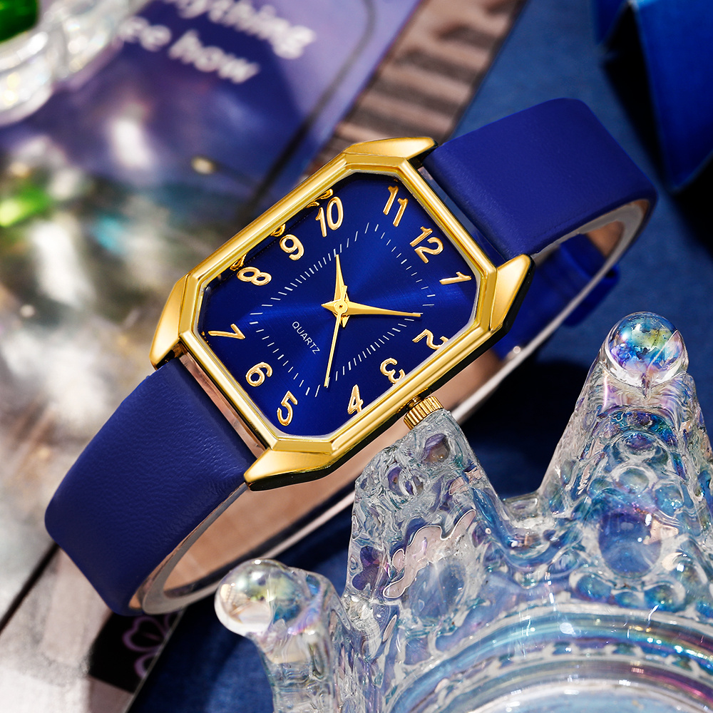 5-delige set, damesmode retro rechthoekig quartz horloge en mode sieraden set, dames hoogwaardige horloge set, gloednieuwe presentatie, vooral geschikt voor Moederdag, Valentijnsdag, Ramadan, verjaardag, Kerstmis, Nieuwjaar, bruiloft - Afbeelding 2
