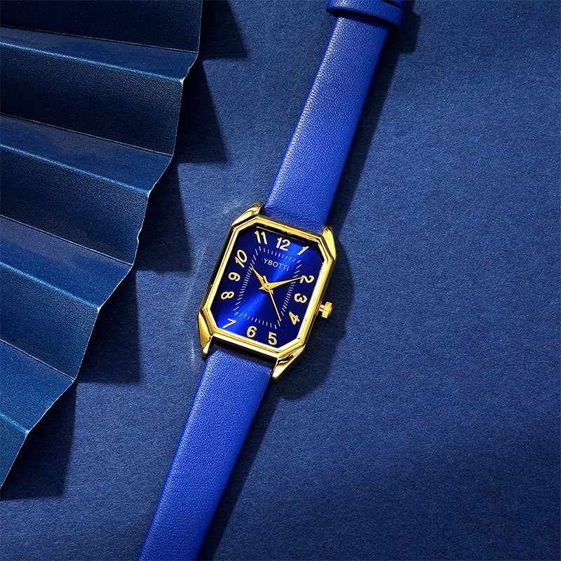 5-delige set, damesmode retro rechthoekig quartz horloge en mode sieraden set, dames hoogwaardige horloge set, gloednieuwe presentatie, vooral geschikt voor Moederdag, Valentijnsdag, Ramadan, verjaardag, Kerstmis, Nieuwjaar, bruiloft - Afbeelding 6