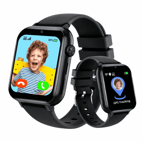Smartwatch, 4G Telefoonhorloge voor Basisschool- en Middelbare Schoolstudenten, SIM-kaart Plug-In, Tweeweg Video Bellen, SOS Noodoproep, Stappenteller, GPS Locatie Smartwatch