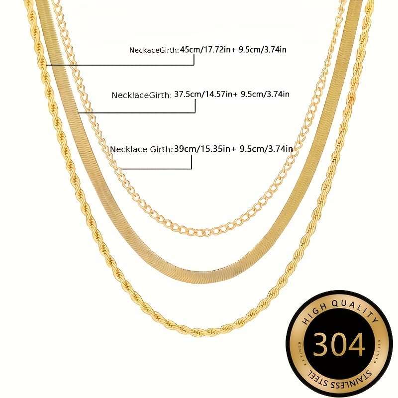 1 stuks Nieuwe Hoogwaardige Gemakkelijke Licht Luxe Driedelige Roestvrijstalen Damesketting Anti-Vervaging Anti-Allergie Ketting Modieus En Elegant Dames Sieraden Verrijking Dagelijks Gebruik Kan Worden Gebruikt Als Exquise Cadeau Damesketting - Afbeelding 8